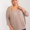 Tmavě béžový plus size top VIVANEA