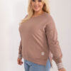 Tmavě béžová plus size mikina CUFFELLE