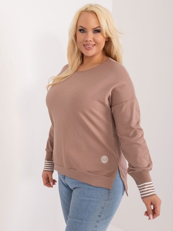 Tmavě béžová plus size mikina CUFFELLE