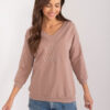 Tmavě béžový plus size top JOIESIZE