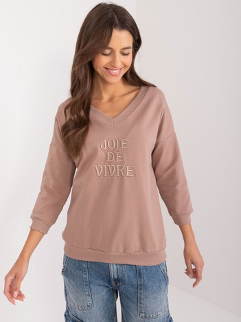 Tmavě béžový plus size top JOIESIZE
