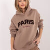 Tmavě béžová mikina RUE PARIS s nápisem Paris – BELYNA