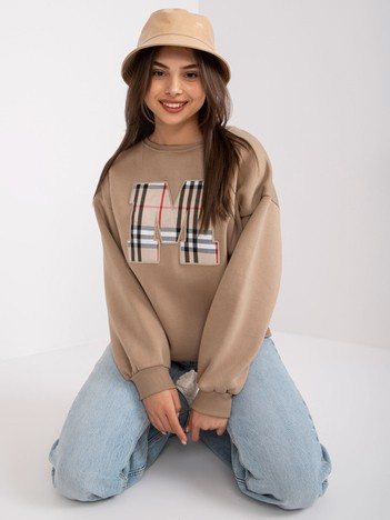 Tmavě béžová oversize mikina Elise – LORIRA