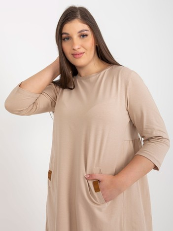 Velbloudí mini šaty DALENNE s kapsami