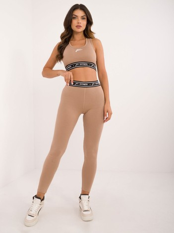 Tmavě béžové sportovní legíny FOR FITNESS – NIVARA
