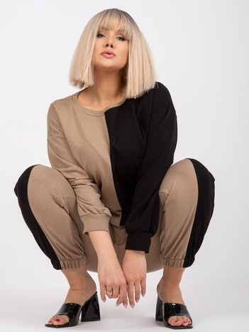 Černo-béžový plus size komplet Amishi – ADORA