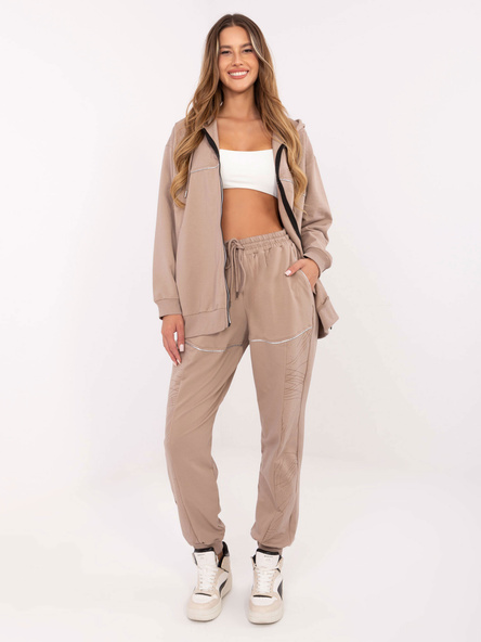 Tmavě béžový komplet s oversize mikinou – OPHELINA