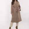 Tmavě béžový kabát ITALY MODA na knoflíky – OPHYSSA