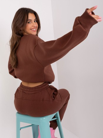 Tmavě hnědý oversize teplákový komplet – HANNELORE