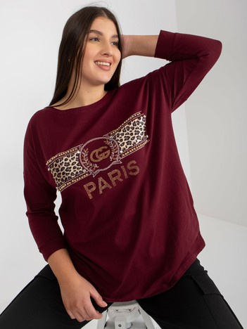 Tmavě fialová plus size mikina PARISARA