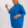 Tmavomodrá plus size mikina POCKETTA