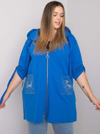 Tmavě modrá plus-size mikina Zurich na zip – IOLARA