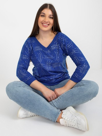 Kobaltový plus size top LINETTA
