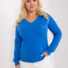 Kobaltová plus size mikina BLUERHINE