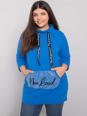 Tmavě modrá plus size mikina CRYSTARA