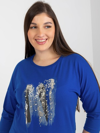 Tmavomodrá mikina SEQUINBLUE s aplikací