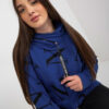 Tmavě modrá kangaroo mikina plus size s písmeny – WENESSA