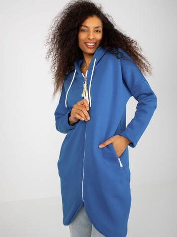 Tmavě modrá dlouhá mikina-cardigan Stunning – AURENA