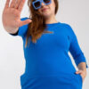 Tmavě modré bavlněné plus size šaty LORELEI
