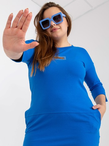 Tmavě modré bavlněné plus size šaty LORELEI