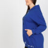 Tmavě modrá propínací mikina plus size s kapucí – ULIELLA