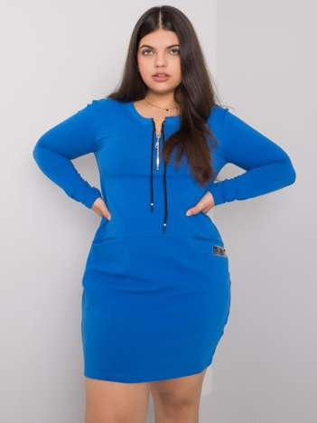 Tmavě modré plus size sportovní šaty ORIELLE s kapsami