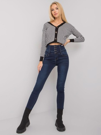 Tmavě modré skinny džíny Garland s vysokým pasem – IVAESSIA