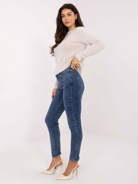 Tmavě modré skinny džíny s páskem – WENELIA