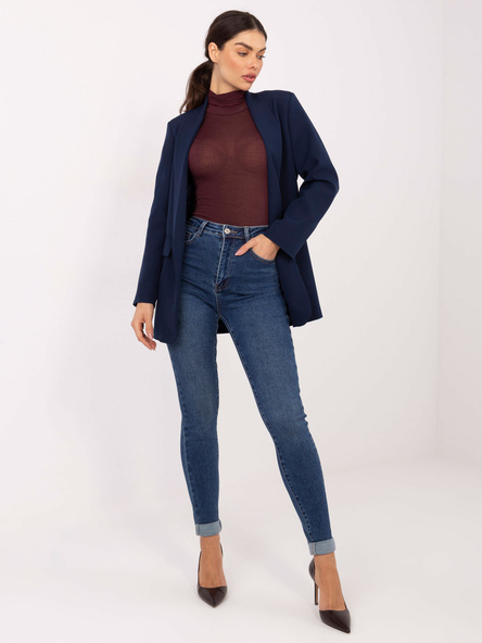 Tmavě modré skinny džíny s vysokým pasem – FIORALBA