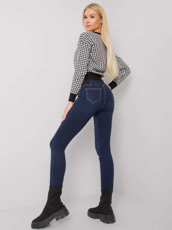 Tmavě modré jeggings Vernal s vysokým pasem – HELELIS