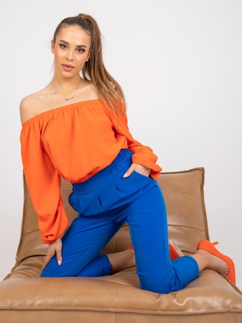 Tmavě modré klasické kalhoty Samanta – MELYNA