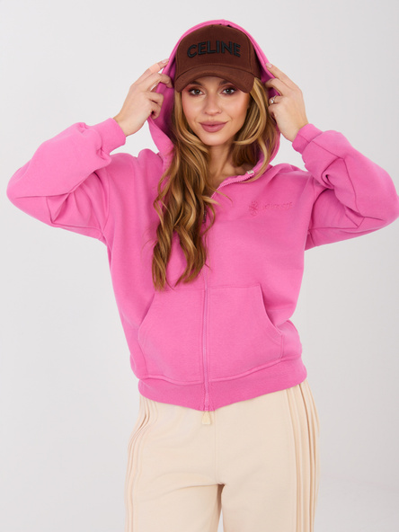 Starorůžová propínací mikina s kapucí NATURAL SIDE – AVRINA