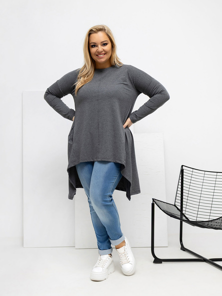 Tmavě šedá plus-size tunika SENTELLE