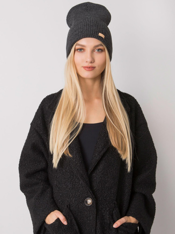 Tmavě šedá pletená beanie čepice – VALERIE