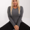 Tmavě šedý top LINEARA plus size