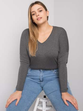 Tmavě šedý plus size basic top ELISAVIE