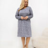 Tmavě šedá plus size noční košile VIIVI s květinami