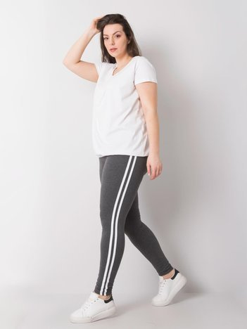 Tmavě šedé melírované legíny plus size Millie – NYRALIA
