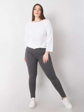 Tmavě šedé melírované legíny plus size – NYRETTA