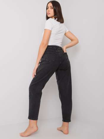 Tmavě šedé rovné džíny plus size – CORISANDRA