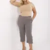Tmavě šedé rybářské kalhoty plus size s knoflíky – FENALIA