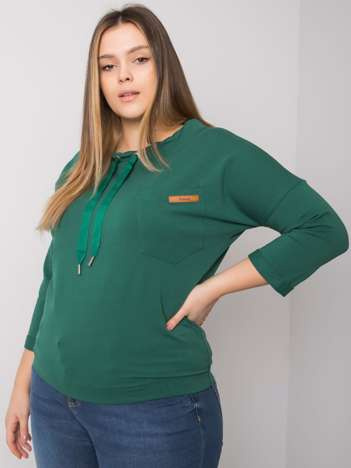 Tmavě zelená plus size mikina NERAVIEL