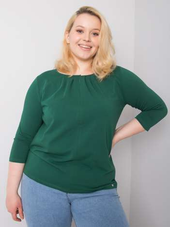 Tmavě zelený plus size top VELARIS