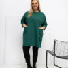 Tmavě zelená plus-size tunika BUTTONEL