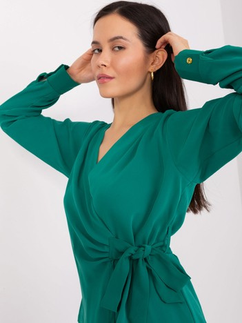 Tmavě zelená zavinovací halenka WRAPPEPLUM