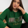 Tmavě zelená plus size mikina PARISARA