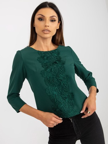 Tmavě zelený elegantní top PANELLA