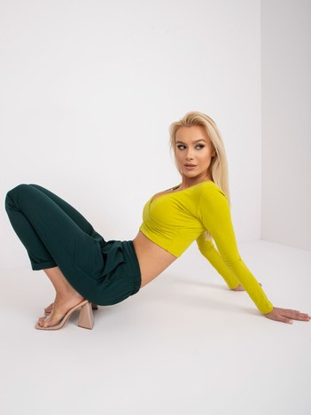 Tmavě zelené elegantní kalhoty Hidalgo s kapsami – KELETTE