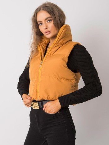 Tmavě žlutá prošívaná vesta JONI Gizelle