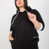 Černá plus size mikina NOVELLA s tříčtvrtečními rukávy